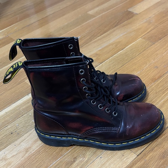 Dr. Martens Burgundy Lace-Up Boots - Picture 4 of 5
